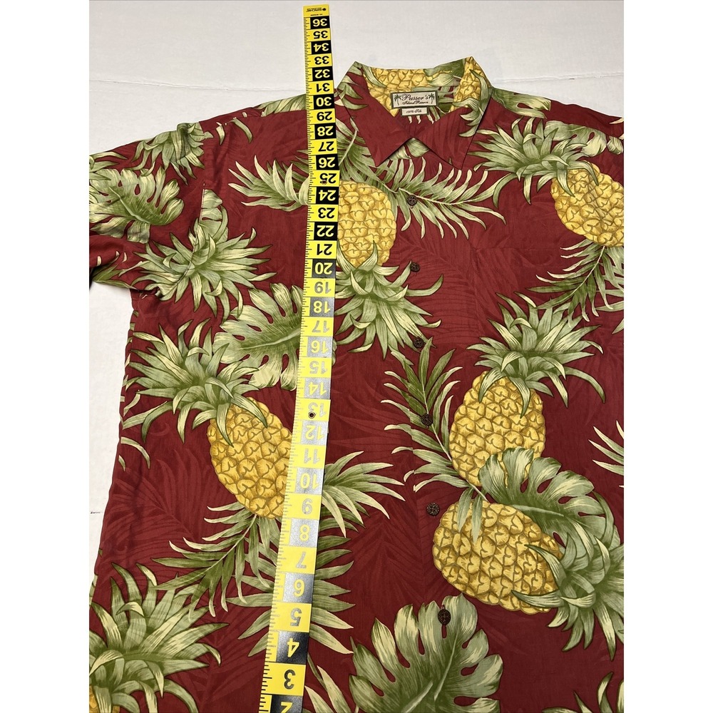 Pusser's Island Reserve Button Up Hawaiian Shirt Men's LG Pineapples Beach - Picture 8 of 13